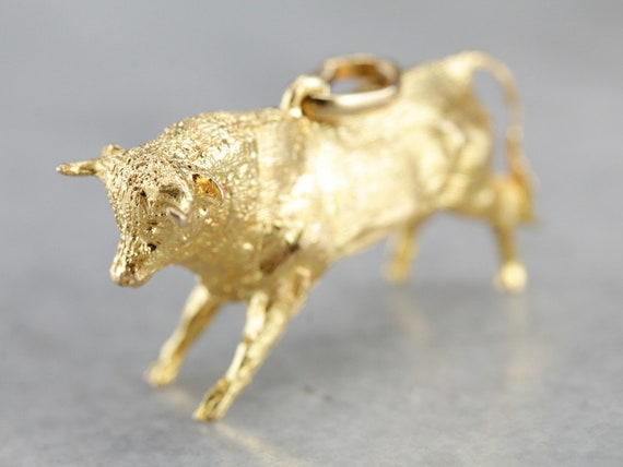 Detailed Bull Gold Charm, Bull Pendant, Spanish C… - image 4
