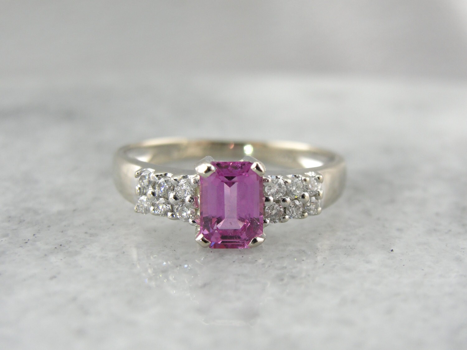 Fine Pink Sapphire Engagement Ring, Cocktail Ring or Anniversary Gift ...