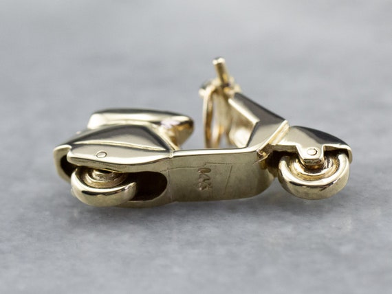 Vintage Vespa Scooter Charm, Yellow Gold Vespa Ch… - image 5