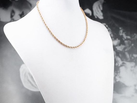 Vintage Rope Twist Chain, Rose Gold Chain, Short … - image 5