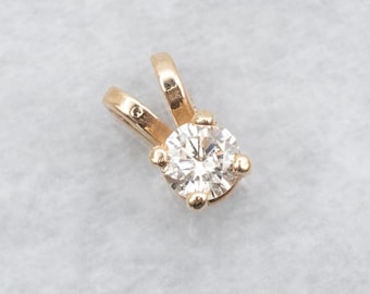 14K gult guld diamant solitaire hänge (0,18 karat)
