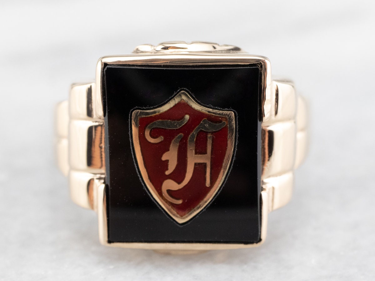☆nff☆ chess ringblack nff1 Stainless Steel Necromancy Magic Rune Engraved Hexagon Crest