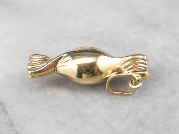18K Yellow Gold Candy Charm Pendant View 4