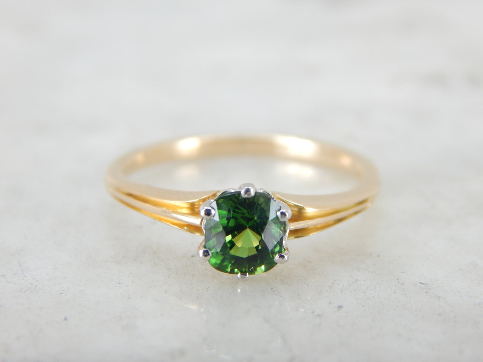 Forest Green Tsavorite Garnet Ring for Engagement or Every Day | Etsy