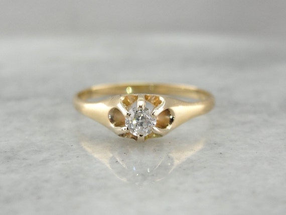 Antique Diamond Solitaire Engagement Ring, Beauti… - image 1