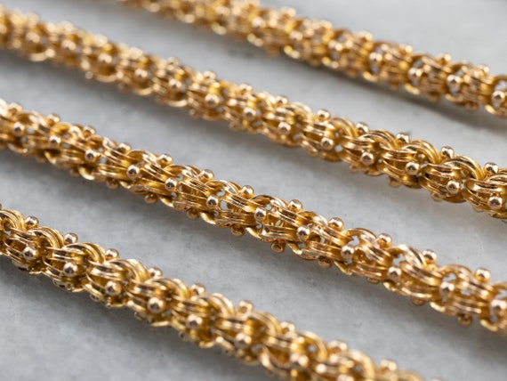 Antique Gold Fancy Chain, 14K Gold Chain, Long Ch… - image 3