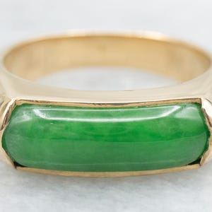 Dyed Jade Ring, Jade and Yellow Gold, Stacking Band, Stacking Ring, Jade Jewelry, Cabochon Band, Gifts for Her A59621