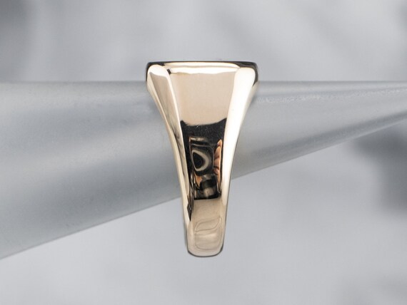 Vintage Gold Signet Ring, Unisex Signet Ring, Yel… - image 8