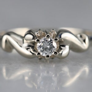 Diamond Solitaire Engagement Ring, Vintage Diamond Ring, White Gold Diamond Ring, Diamond Anniversary XFQF0ZF1