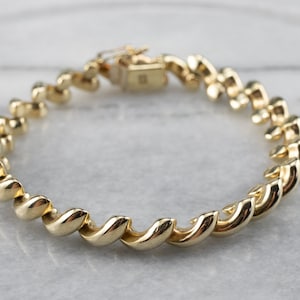 Yellow 14K Gold San Marco Chain Bracelet, Chunky Bracelet, Gift for Her, Heavy Gold Bracelet, Anniversary Gift 5Y6UR297