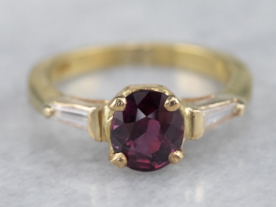 18K Yellow Gold Ruby and Diamond Ring, Anniversar… - image 2
