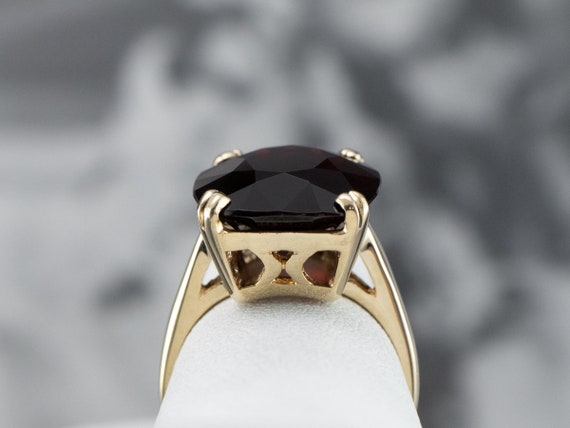 Vintage Garnet Cocktail Ring, 14K Gold Garnet Rin… - image 8