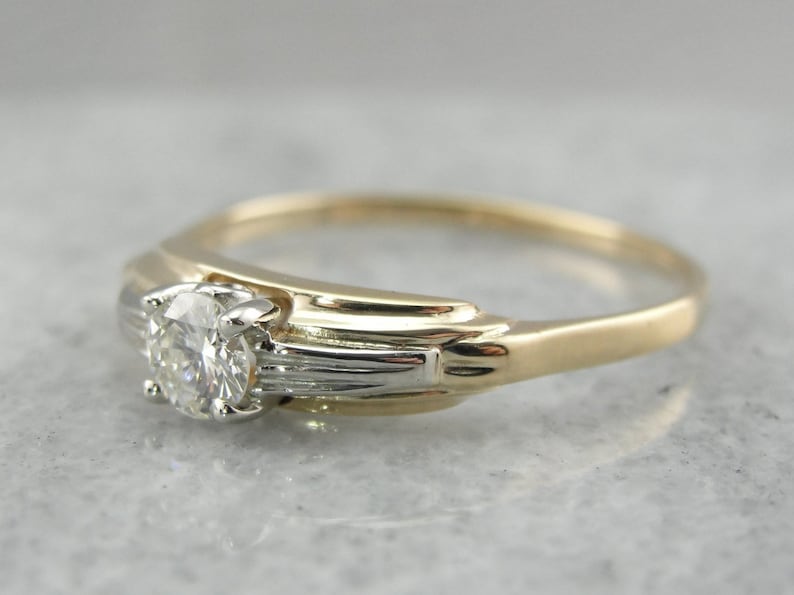 Iconic Retro Era Design, Diamond Engagement Ring image 1