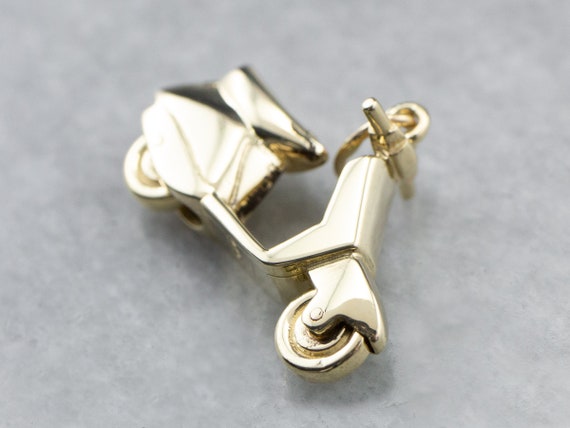 Vintage Vespa Scooter Charm, Yellow Gold Vespa Ch… - image 2