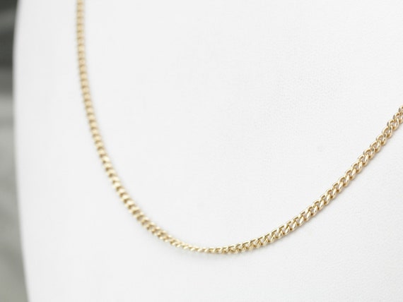 Vintage Curb Link Chain, Yellow Gold Chain, Penda… - image 4