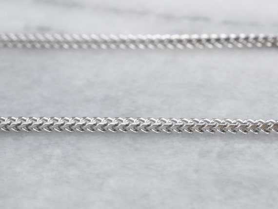 Woven Gold Box Chain, 14K White Gold Chain, Gold … - image 4