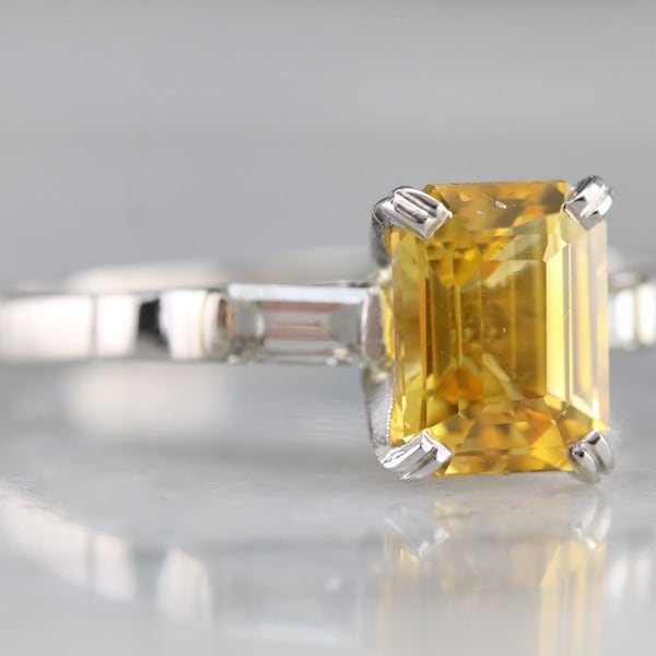 Gelbe Saphir Diamant Verlobungsring, goldensap hirse Platin Ring, Jahrestag Ring, September Birthstone, K8566DX7