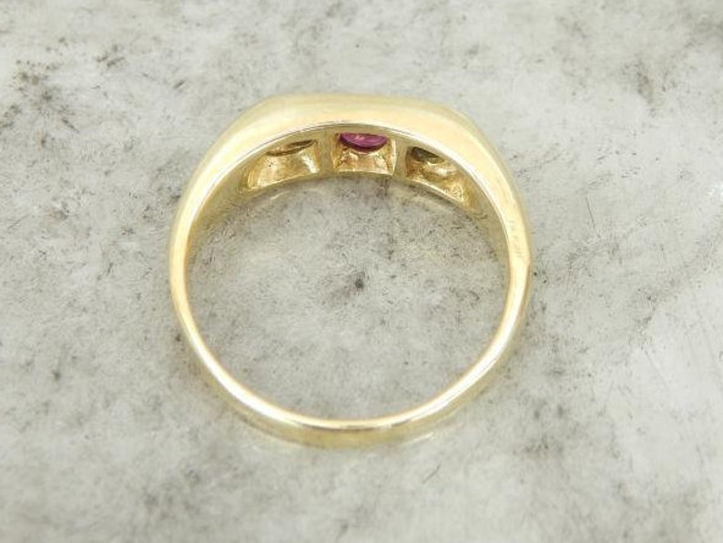 Ruby Diamond And 18k Gold Flush Set Unisex Ring KCH7CK-D image 2