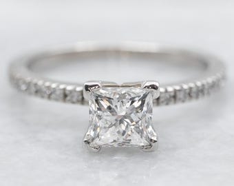 Platinum Princess Cut Diamond Engagement Ring