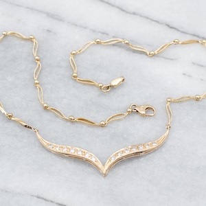 Yellow Gold Diamond Necklace, Diamond Chain Link Necklace, Diamond Anniversary, Diamond Necklace, Diamond Jewelry, Gifts for Her A22087