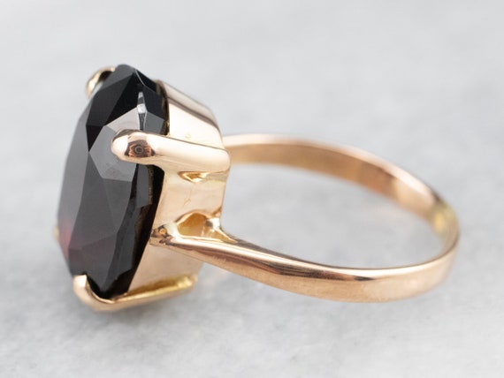 Vintage Garnet Cocktail Ring, 14K Gold Garnet Rin… - image 4