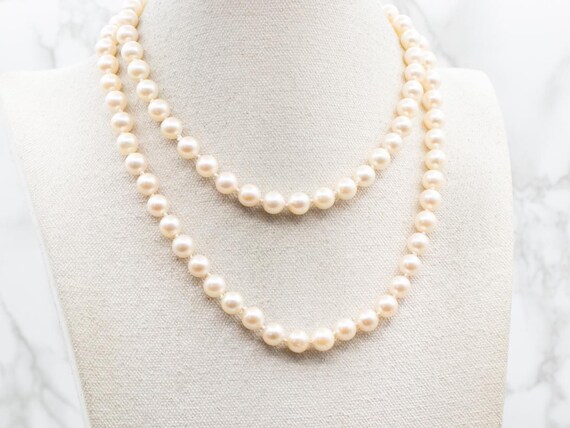格安即決 Long Saltwater Pearl Strand Necklace, Saltwater Pearl, Pearl アクセサリー