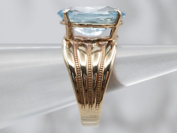 Blue Topaz Cocktail Ring, Yellow Gold Topaz Ring,… - image 9