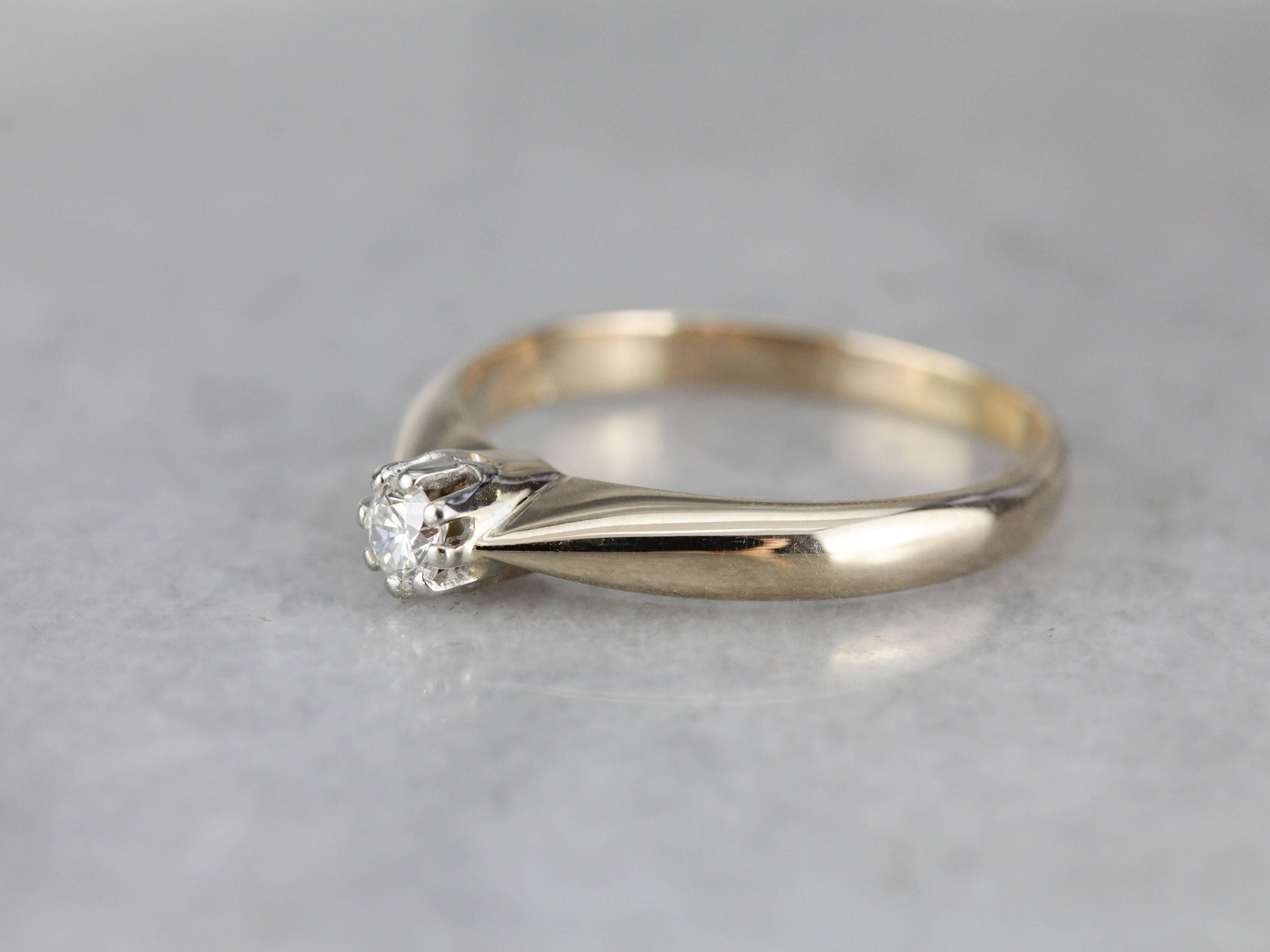 Vintage High Profile Diamond Solitaire Engagement Ring - Etsy