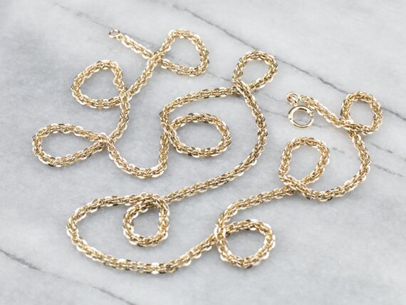 Antique Gold Fancy Chain, 10K Gold Chain, Long Ch… - image 2