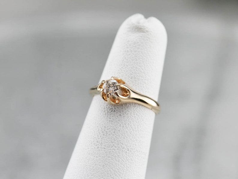 Buttercup Diamond Solitaire Ring, Diamond Engagement Ring, April Birthstone, Promise Ring, Vintage Diamond Solitaire HLC6Y91W image 7
