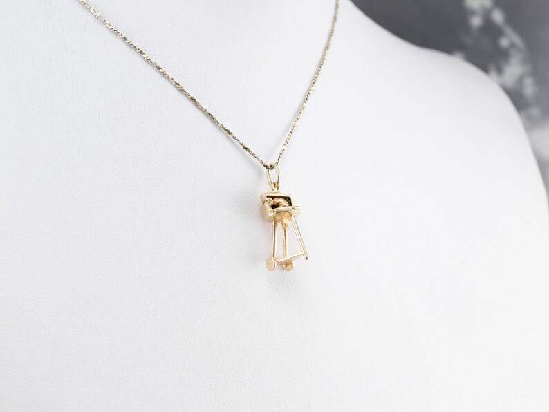 Rotisserie Grill Gold Charm 14K Gold Grill Charm Grill Etsy