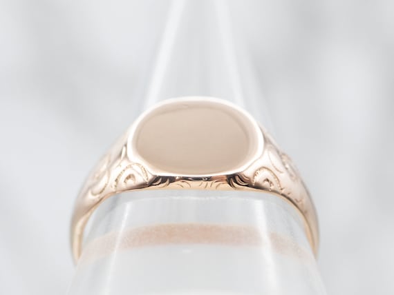 Antique Rose Gold Signet Ring, Victorian Signet, … - image 3