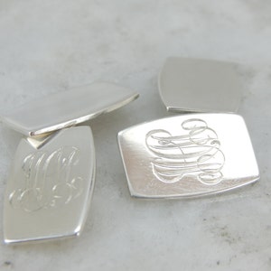 Vintage Sterling Silver Cufflinks, with MCM Monogram F50MMY-N image 2