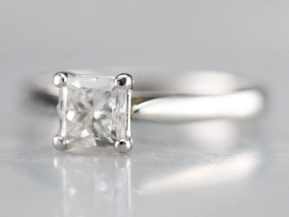 GIA Certified Diamond Solitaire Ring, Princess Cu… - image 3