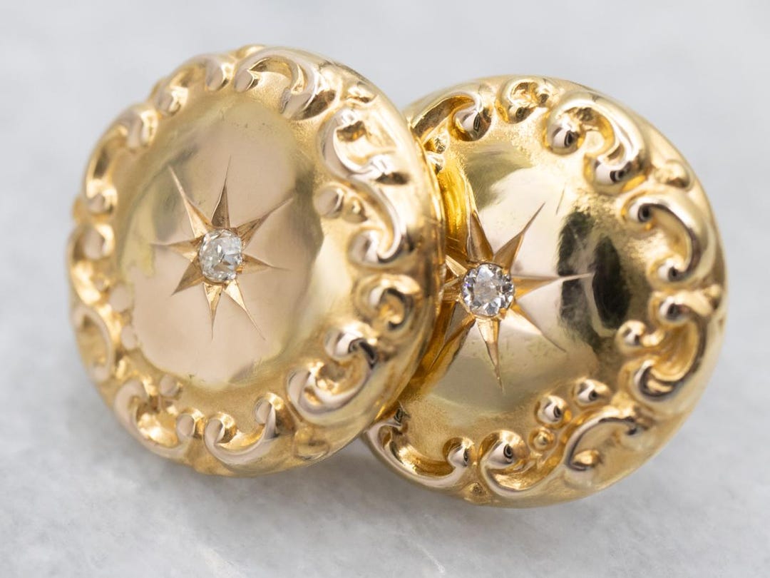 Sprinkle Studs- Old Mine Diamonds & 14k White Gold