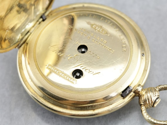 Antique Charles E Jacot Pocket Watch, Rare Pocket… - image 4