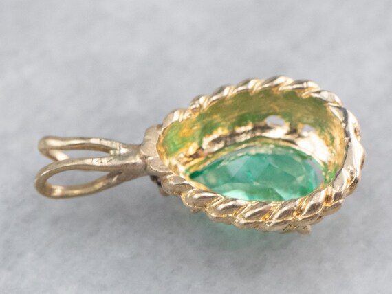 Emerald Gold Pendant, Teardrop Pendant, Layering … - image 5