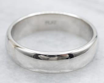 Fede nuziale larga in platino, anello impilabile da 6,0 mm