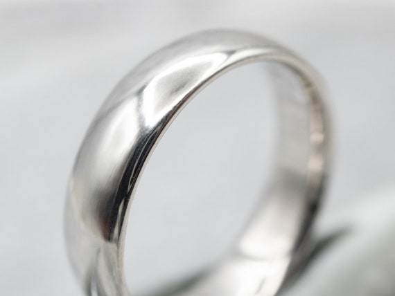 Art Carved Platinum Wedding Band, Unisex Platinum… - image 3