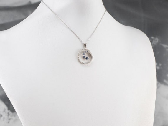 Sapphire and Diamond Spiral Pendant, Sapphire Lay… - image 10