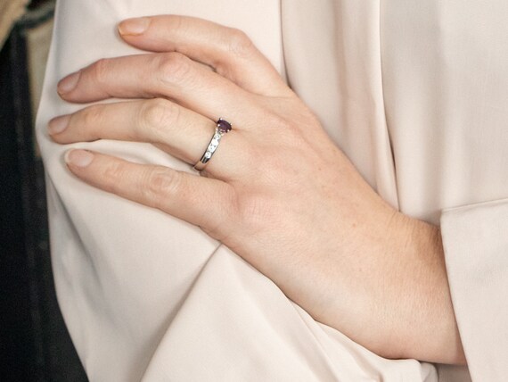 Platinum Oval Ruby and Diamond Ring, Statement Je… - image 4