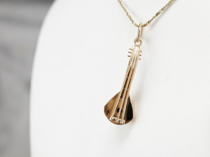 Mandolin Charm Music Charm Vintage Sitar Charm Charm Necklace 9RX2NKHR-D Unisex Pendant