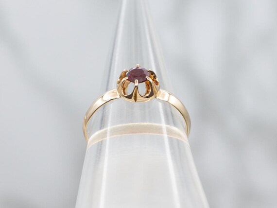 Buttercup-Set Ruby and Gold Solitaire Ring - image 4