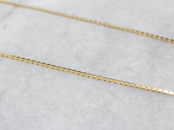14K Gold Box Chain, Thin Chain, Gold Necklace, Pen