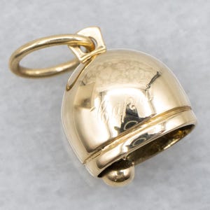 Vintage Yellow Gold Capri Bell Charm, Good Luck Charm, Layering Charm, Keepsake Charm, Charm Necklace, Unisex Gift, Charm Collector A67715
