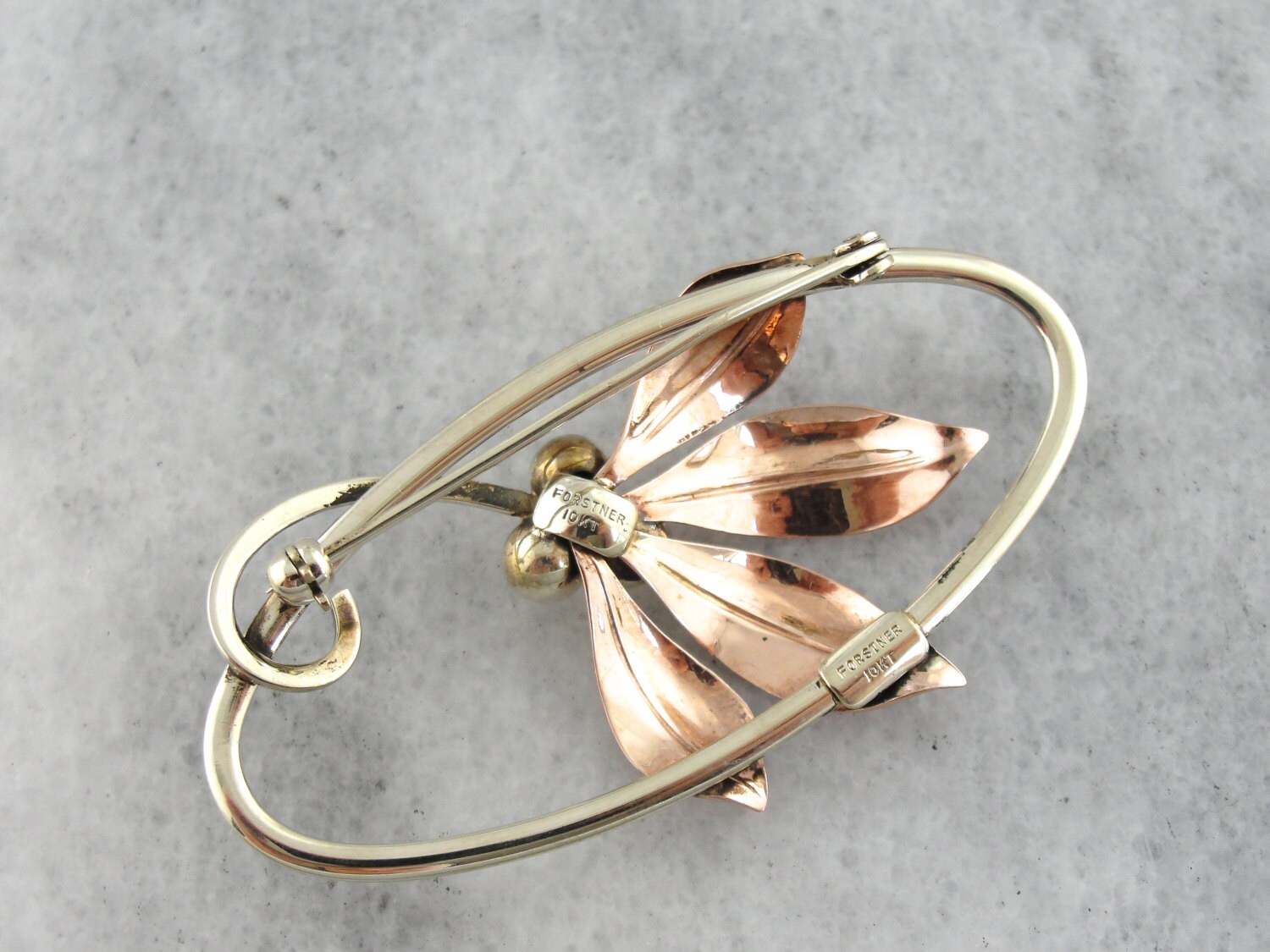 Retro Autumn: Rose and Yellow Gold, Flowing Mixed Metal Vintage Floral ...