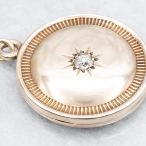 Starburst Old Mine Cut Diamond and Gold Locket, Antique Rose Gold Locket, &quot;RDR&quot; Monogramed Locket, Estate Jewelry, Victorian Locket A32301