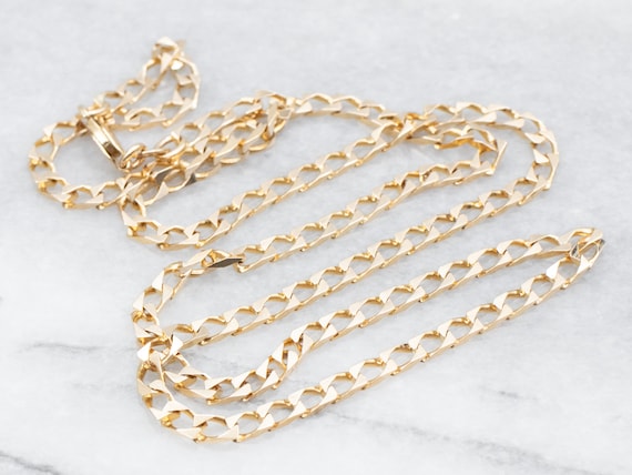 Yellow Gold Curb Chain with Lobster Clasp, Gold Cu