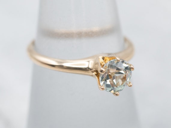 White Sapphire Engagement Ring, Sapphire Solitair… - image 3