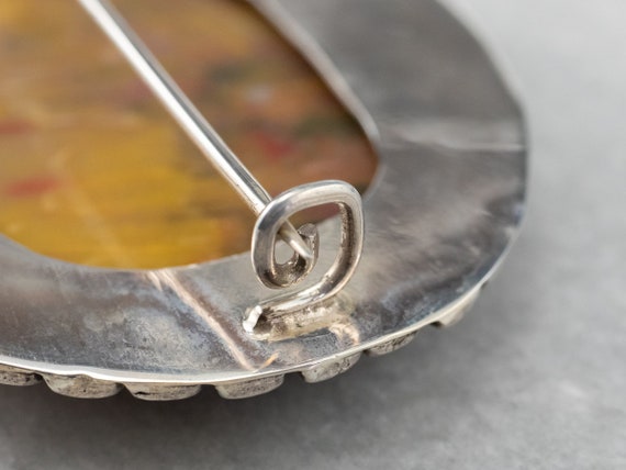 Yellow Jasper Sterling Silver Brooch, Statement B… - image 10